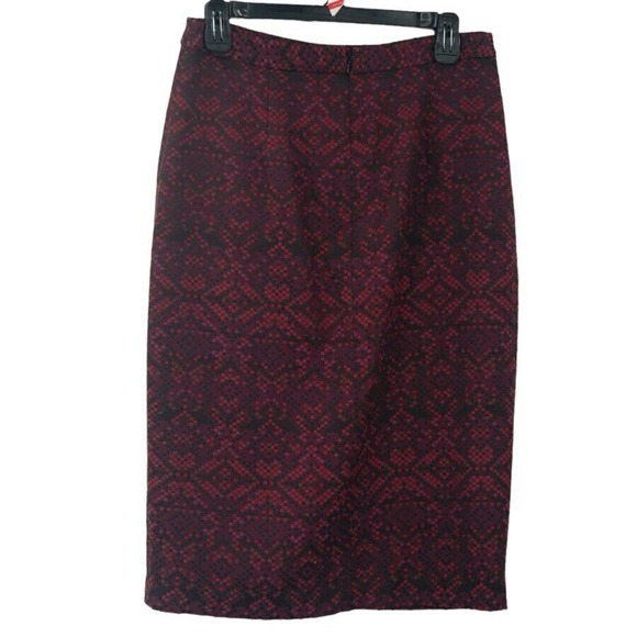 Halogen Women's Lined Pencil Skirt Pink Purple Red Black Geometric Size 8 - Picture 6 of 6